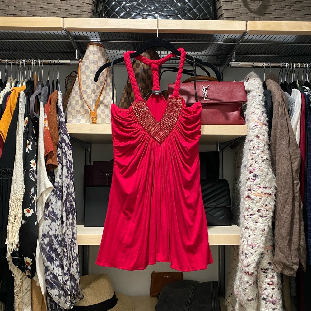 Embellish Neck Sky Top